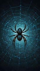 blue spider web illustration