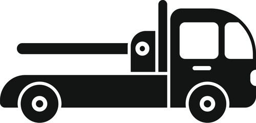 Poster - simple vector icon of a tow truck, perfect for projects related to roadside assistance and vehicle r