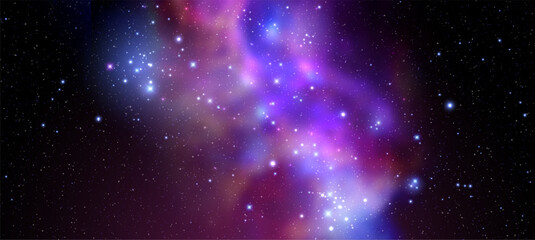 Wall Mural - space vector background with realistic nebula and shining stars. magic colorful galaxy with stardust