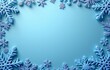 © Radorog. - decorative snowflakes on a blue photo with a copy space