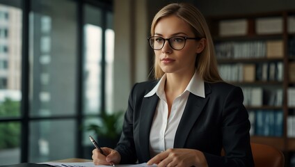 Wall Mural - Businesswoman at work.