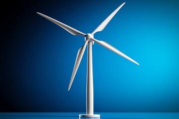 Leinwandbilder - Minimalist wind turbine icon, using clean, simple lines to represent renewable energy in a sleek, modern style