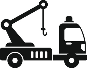 Poster - tow truck with crane lifting system using hydraulics to tow vehicles