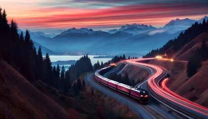 majestic train journey through breathtaking mountain scenery