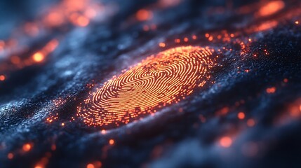 Leinwandbilder - Biometrics security access concept with fingerprint : Generative AI