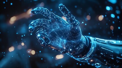 Aufkleber - Man using tools AI technology smart robot science and artificial intelligence technology and innovation futuristic and global connection for providing access to information and data on : Generative AI