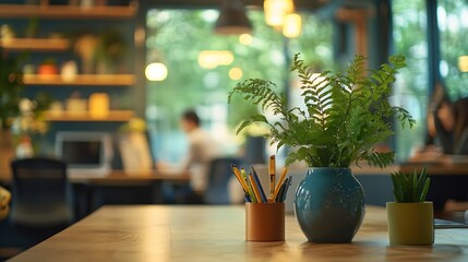Leinwandbilder - Coworking space office and sharing desk in corporate workplace Diversity efficiency and modern working environment for inclusive company Start up and motion blur of fast and busy emplo : Generative AI