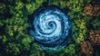 © Irina - Aerial view of a massive whirlpool in river