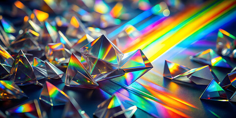 Poster - Prismatic Crystals: Rainbow Reflections 