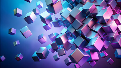Poster - Metallic Cube Explosion 