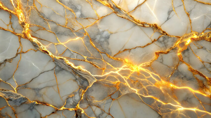 Poster - golden veins marble texture