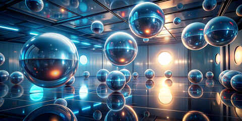 Poster - Chromatic Spheres in a Futuristic Space 