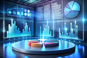 Poster - Data Visualization: Futuristic Business Analytics Dashboard 