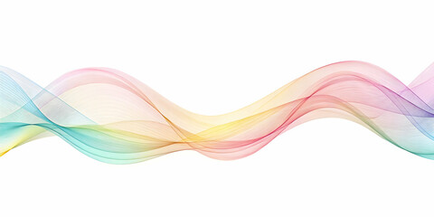 Poster - Abstract Rainbow Wave: A mesmerizing abstract background with a vibrant rainbow wave flowing across the canvas. The soft, ethereal colors create a sense of movement and energy.
