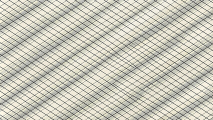 Poster - interlocking lines: abstract pattern of grey and white lines in a diagonal pattern
