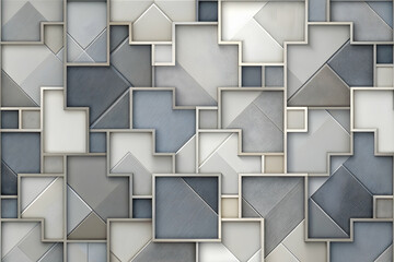 Poster - abstract geometric tiles: monochromatic grey and white pattern. seamless texture for backgrounds.