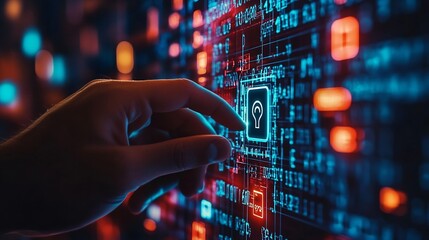 Fototapete - Business person explore the core of cyber security Delve into cyber protection methods cyber threats and bolster cyber security stance Essential for navigating the securities age FaaS : Generative AI