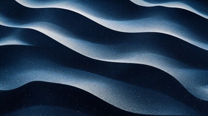 Aufkleber - Abstract natural art of wavy sand patterns highlighted with deep blue shadows showcasing textures and forms created by light and shade : Generative AI