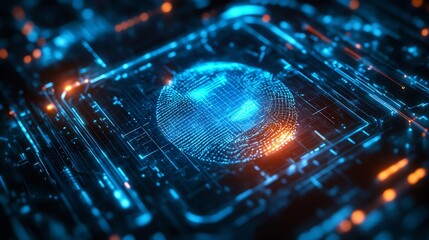 Aufkleber - Business and Data ProtectionBiometric security identifyai artificial intelligenceLog4j6gbig dataCyber security technology prevent unauthorized access protect business significant data : Generative AI