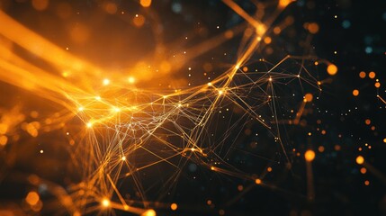Poster - Abstract technology network with dynamic glowing connections in a futuristic setting