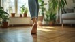 © Kenny - Relaxing stroll on wooden floor amid houseplants in cozy living room