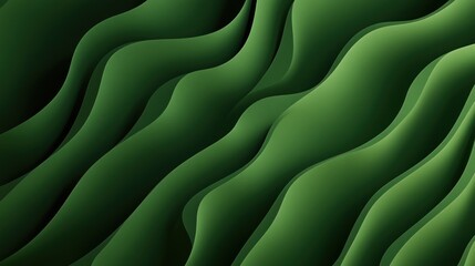 Poster - abstract green waves