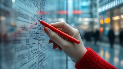 Leinwandbilder - Hand sketching Email Concept with red marker on transparent wipe board : Generative AI