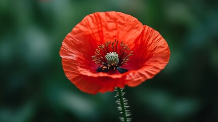 Poster - Red poppy flower close up : Generative AI