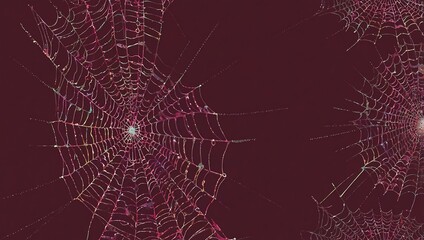 Fuchsia spider web illustration
