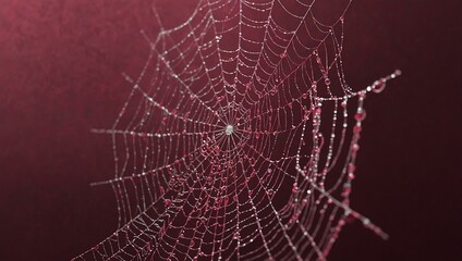 Wall Mural - Fuchsia spider web illustration