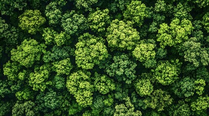 Poster - Aerial top view forest tree Rainforest ecosystem and healthy environment concept and background Texture of green tree forest view from above : Generative AI