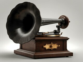 Gramophone isolated on a white background.