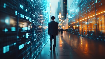 Fototapete - Business person explore the core of cyber security Delve into cyber protection methods cyber threats and bolster cyber security stance Essential for navigating the securities age FaaS : Generative AI