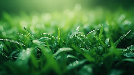 close up fresh green grass  background : Generative AI