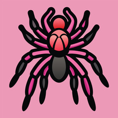 Solid color Pink Toed Tarantula animal vector design