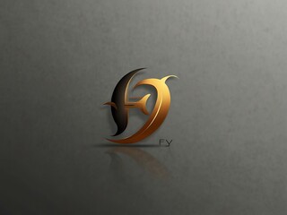 Initial Letter FY logo design.