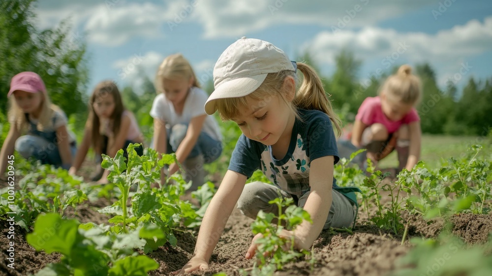Children learning about farming on educational trip. Educational Farm ...