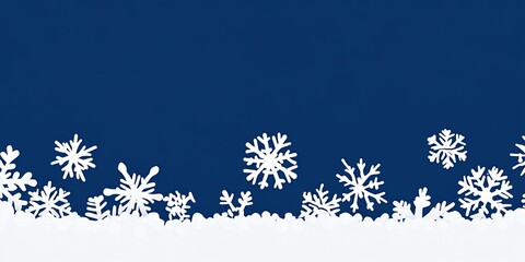 Canvas Print - White snowflakes on a dark blue background.