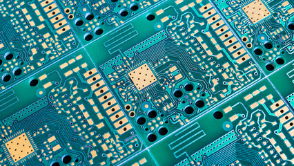 Wall Mural - blue printed circuit board. background or texture