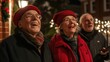 © Дмитрий Першин - Elderly couple caroling with neighbors on Christmas night