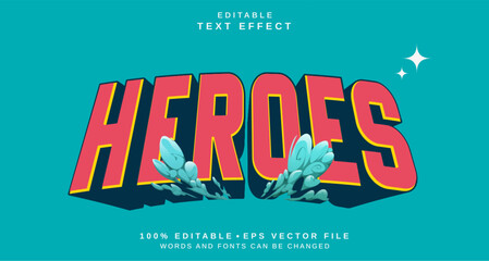 Leinwandbilder - Editable text style effect - Heroes text style theme.