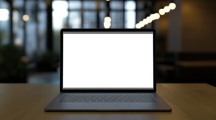 Poster - Laptop on a Table with Blurred Background