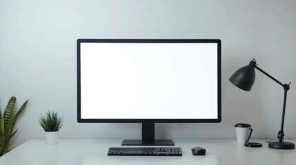 Poster - Minimalist Workspace with a Computer