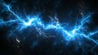 © atar - Abstract blue lightning bolt streaks on black background