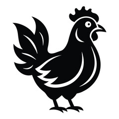 Sticker - Solid color Phoenix Chicken animal vector design