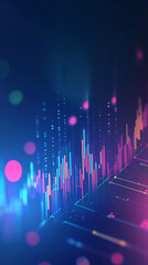 Poster - Technology background with growing financial charts and stats, perfect for investment or tech-related images