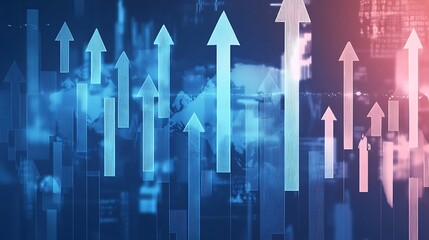 Aufkleber - Abstract background with arrows pointing up, representing growth and progress.