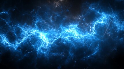 Abstract Blue Electric Lightning Energy Background