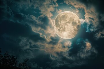 stunning moonlight over a serene landscape