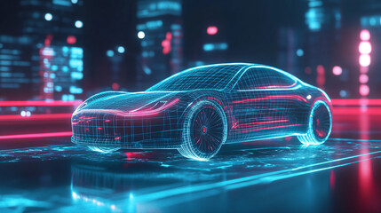 Poster - Designing a holographic projection of an autonomous electric car in a futuristic urban setting